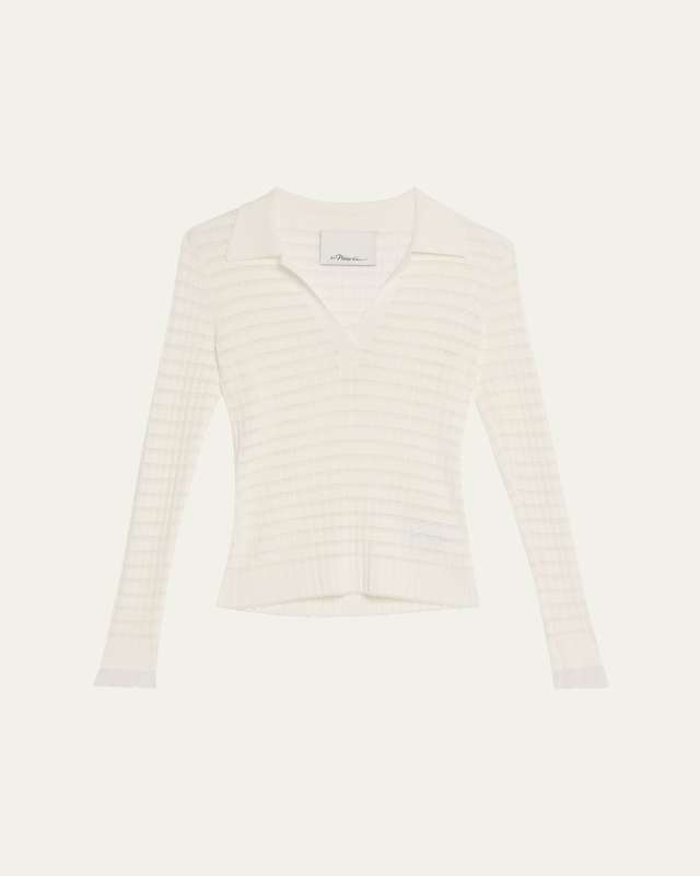 Long-Sleeve Polo Top